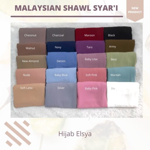 HIJAB SEGI 4 JUMBO, HIJAB MALAYSIAN SHAWL SYARI - Gambar 4